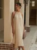 Cotton Blends Backless Halter Midi Dress sold by COMMENSE