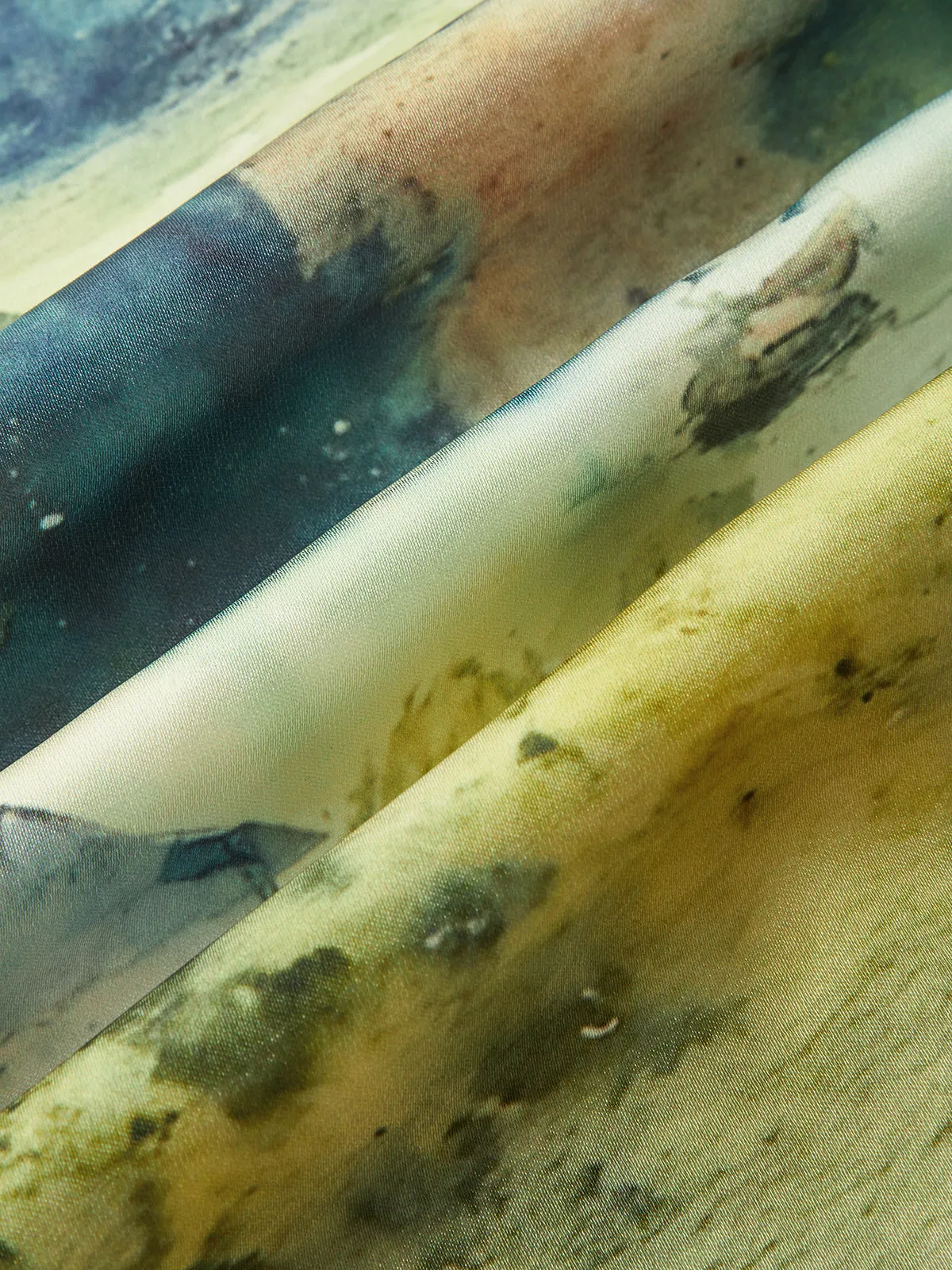 Satin Print V-Neck Cami Dress sold by COMMENSE product image thumbnail 2