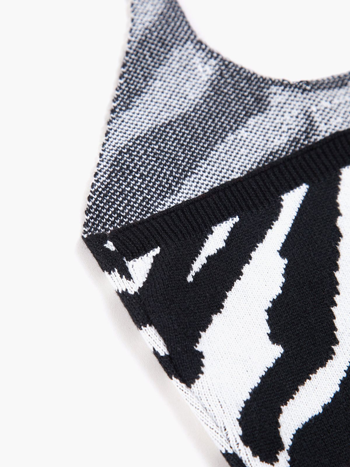 Zebra Print Halter Open Back Crop Top sold by COMMENSE product image thumbnail 3