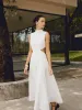 Cotton & Linen Elegant Cutout Long Dress sold by COMMENSE