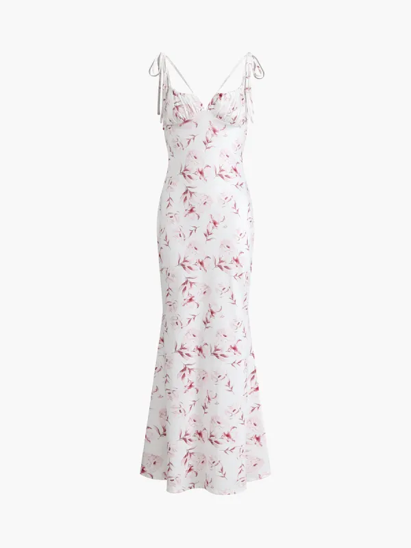 Romantic Floral Print Cami Long Dress sold by COMMENSE