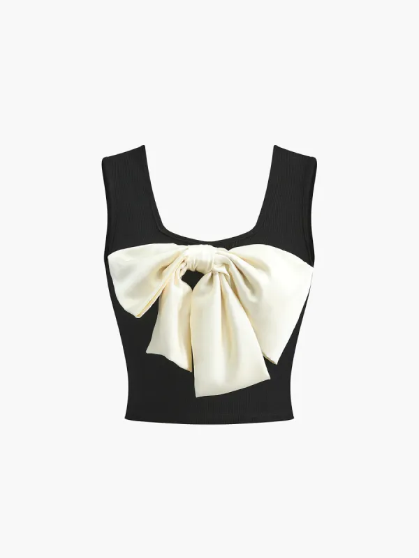 Casual Bow Tank Top sold by COMMENSE