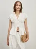 Cotton Pleated Knotted Blouse sold by COMMENSE