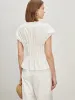 Cotton Pleated Knotted Blouse sold by COMMENSE