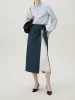Two-Tone Pleated Maxi Skirt sold by COMMENSE