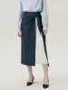 Two-Tone Pleated Maxi Skirt sold by COMMENSE