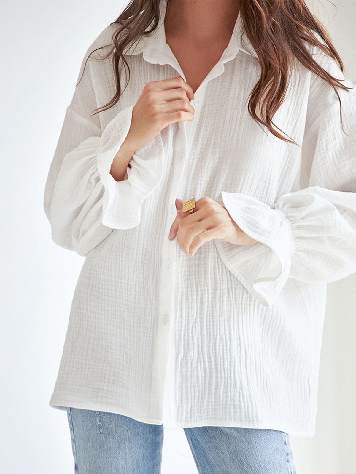 Plisse Oversized Shirt sold by COMMENSE product image thumbnail 3