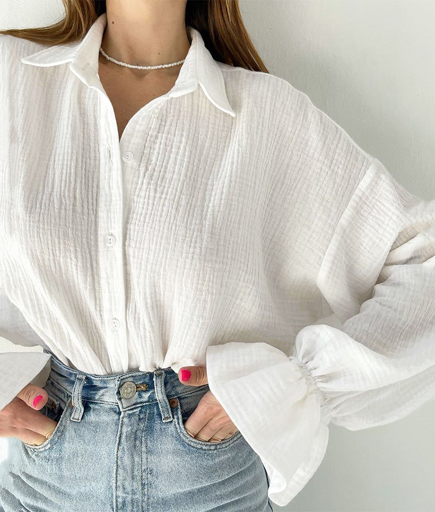 Plisse Oversized Shirt sold by COMMENSE product image thumbnail 2