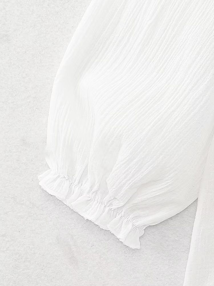 Embroideried Floral Cover Up Blouse sold by COMMENSE product image thumbnail 4