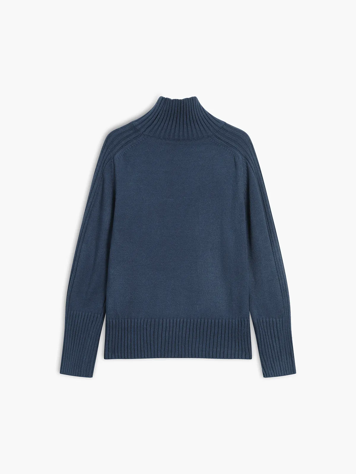 Solid High Neck Knit Sweater sold by COMMENSE product image thumbnail 4