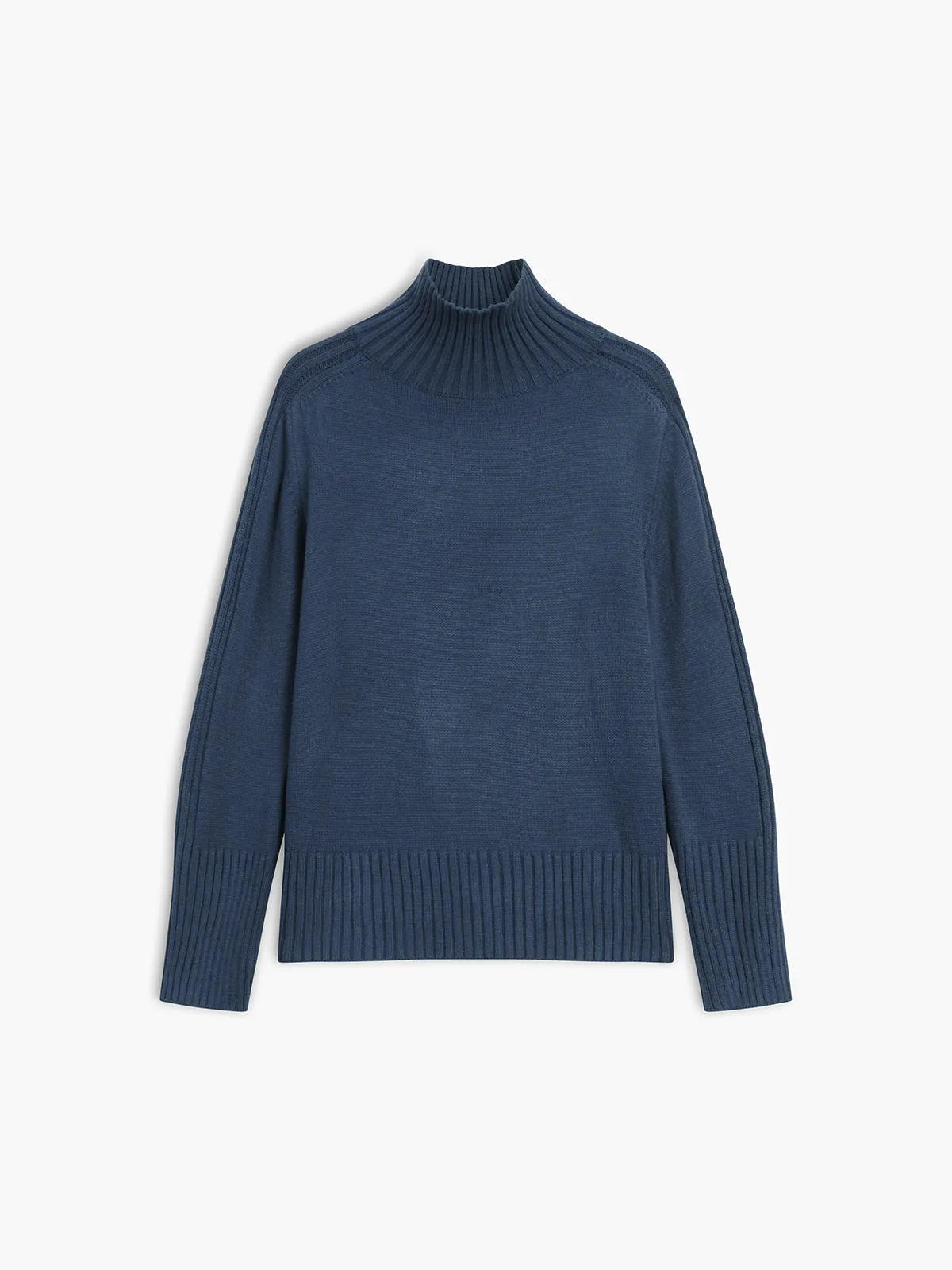 Solid High Neck Knit Sweater sold by COMMENSE product image thumbnail 3