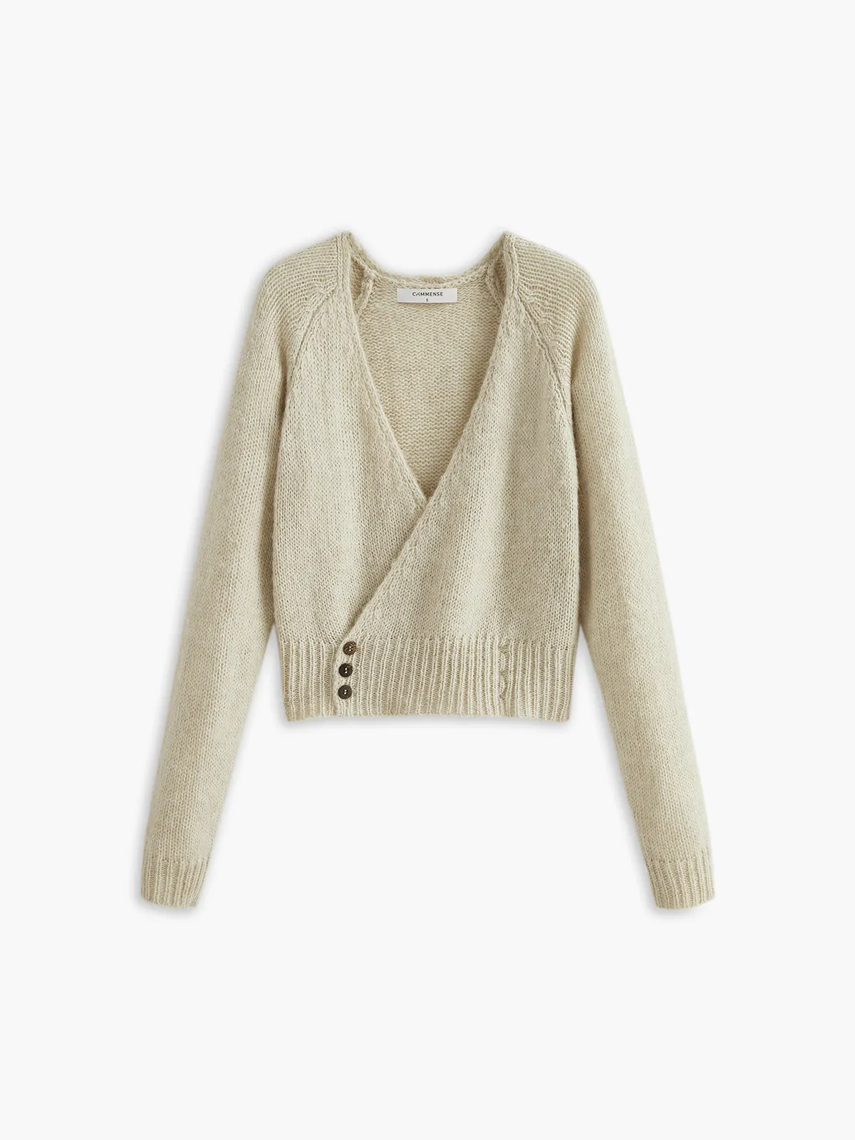 Cross Design Button Mechanism Knitting Top sold by COMMENSE