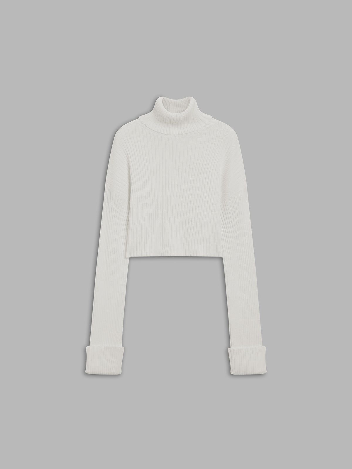 Whipped Cream Turtleneck Sweater sold by COMMENSE