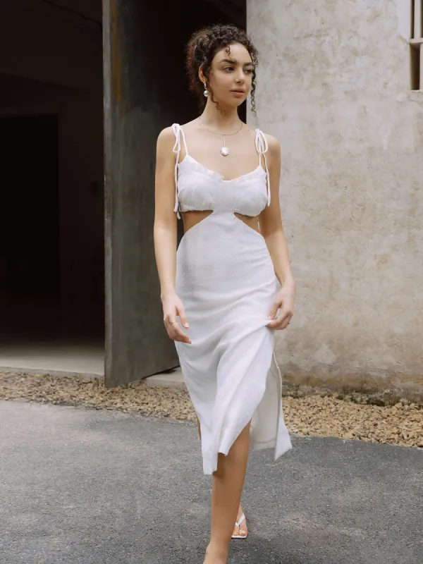 Beloved Cutout Waist Cami Midi Dress sold by COMMENSE