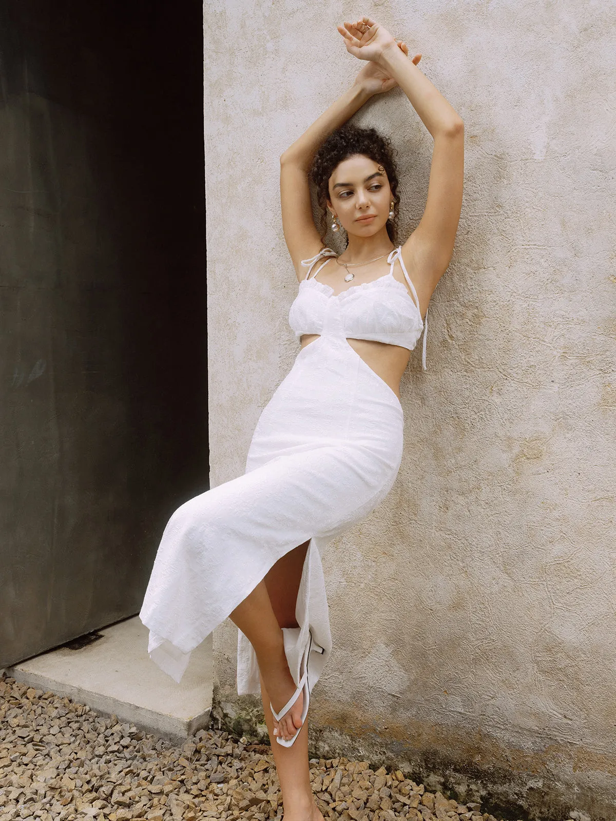 Beloved Cutout Waist Cami Midi Dress sold by COMMENSE product image thumbnail 3