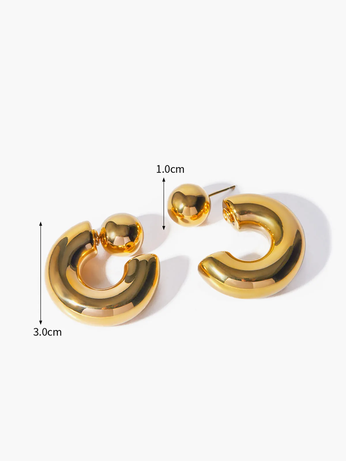 Stylish C-Shaped Earrings sold by COMMENSE product image thumbnail 3