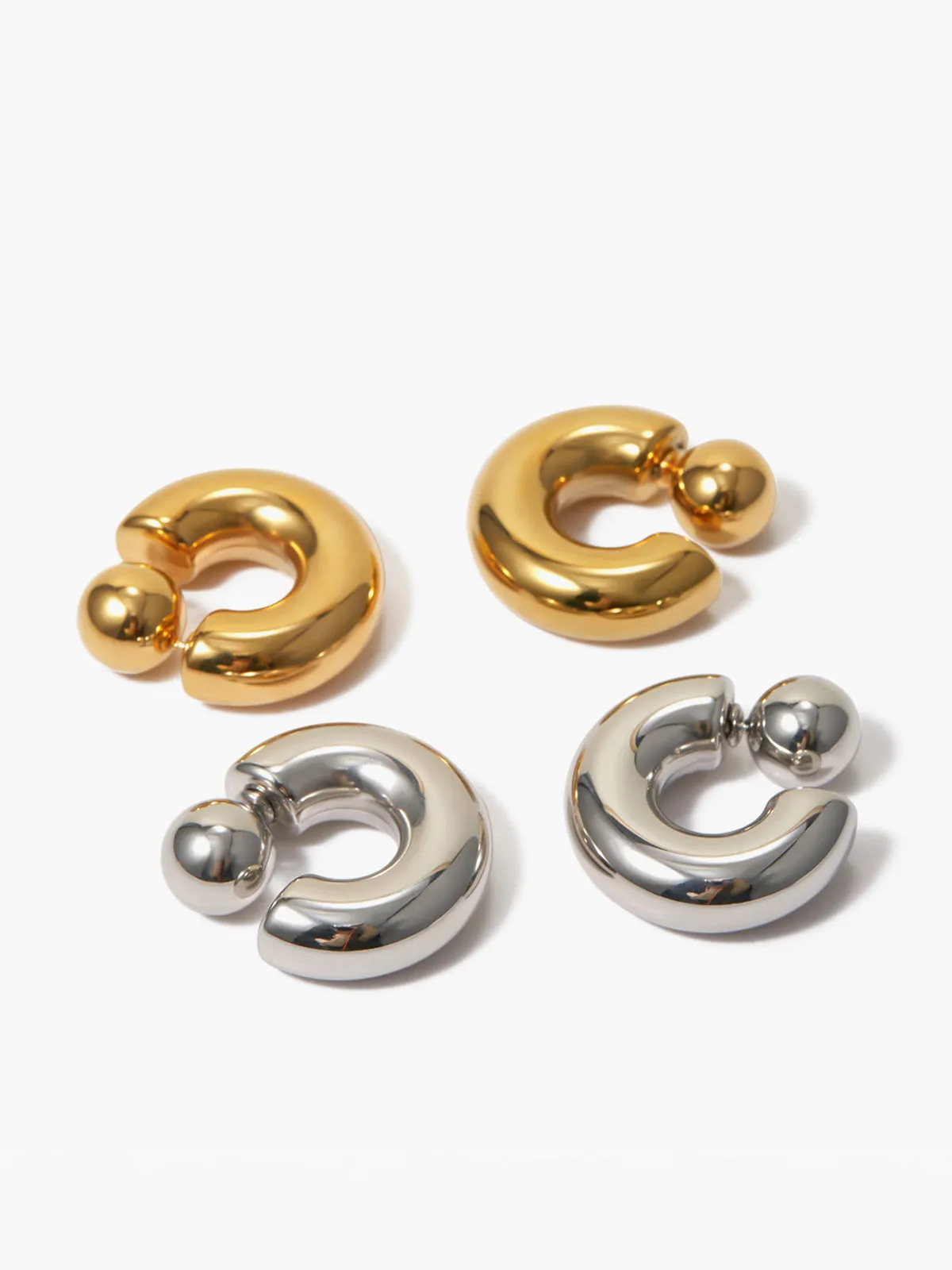 Stylish C-Shaped Earrings sold by COMMENSE product image thumbnail 4
