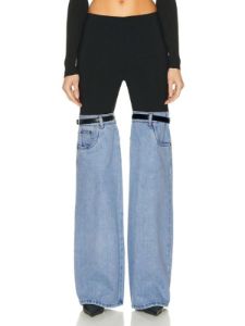 Belted Patchwork Denim Wide Leg Jeans sold by COMMENSE