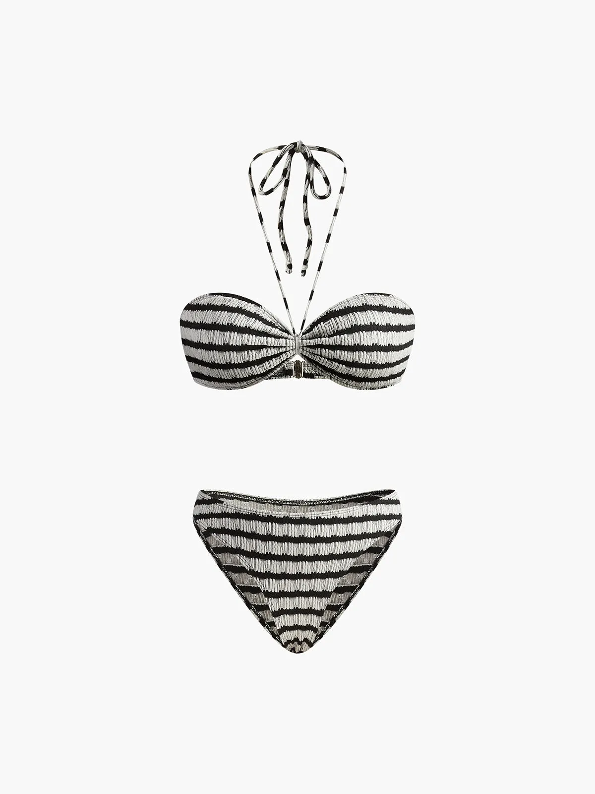 Striped Halter Removable Pads Bikini Sets sold by COMMENSE