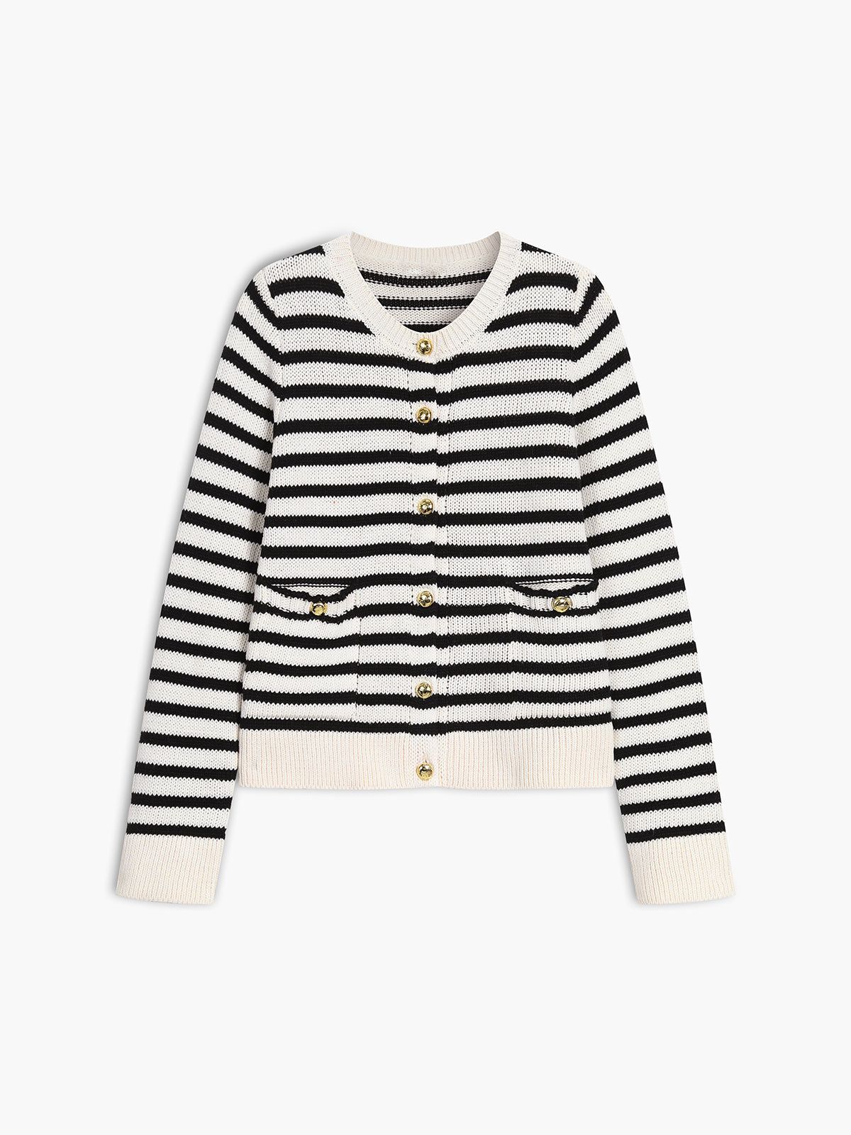 Old Money Stripe Aesthetics Cardigan sold by COMMENSE product image thumbnail 2