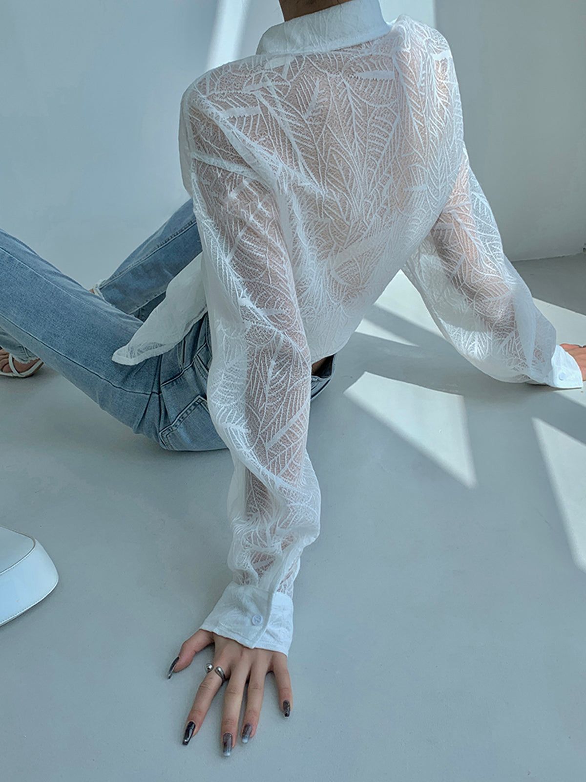 Airstream Lace Mesh Shirt sold by COMMENSE product image thumbnail 2