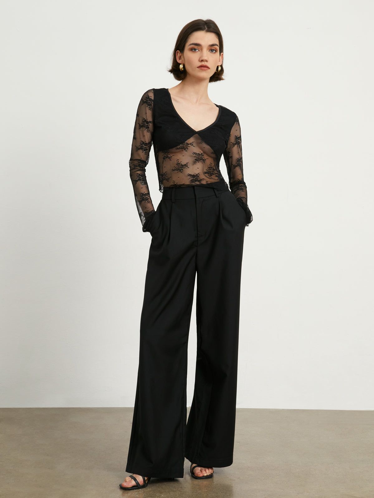 Floral Mesh Blouse sold by COMMENSE product image thumbnail 3