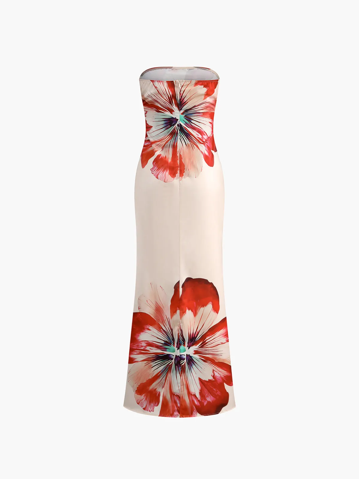 Floral Print Off-Shoulder Tube Long Dress sold by COMMENSE product image thumbnail 2