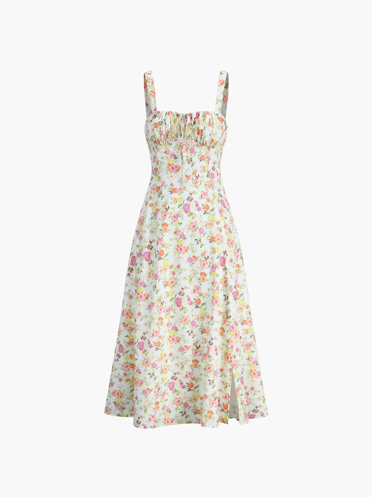 Back Straps Floral Print Cami Midi Dress sold by COMMENSE