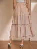 Cotton Blends Lace Trim Maxi Skirt sold by COMMENSE