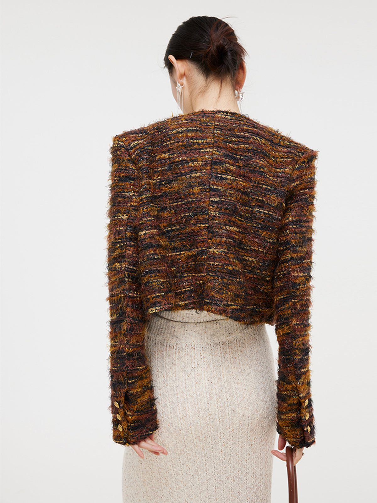 Button Down Tweed Short Jacket sold by COMMENSE product image thumbnail 3