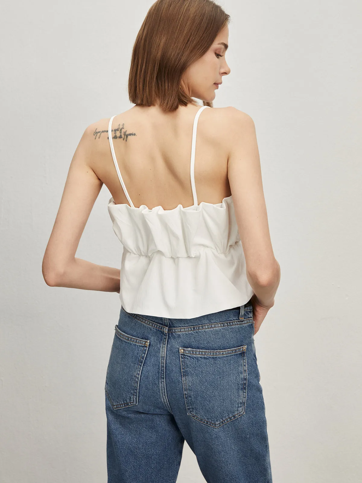 Smocked Spaghetti Strap Tank Top sold by COMMENSE product image thumbnail 5