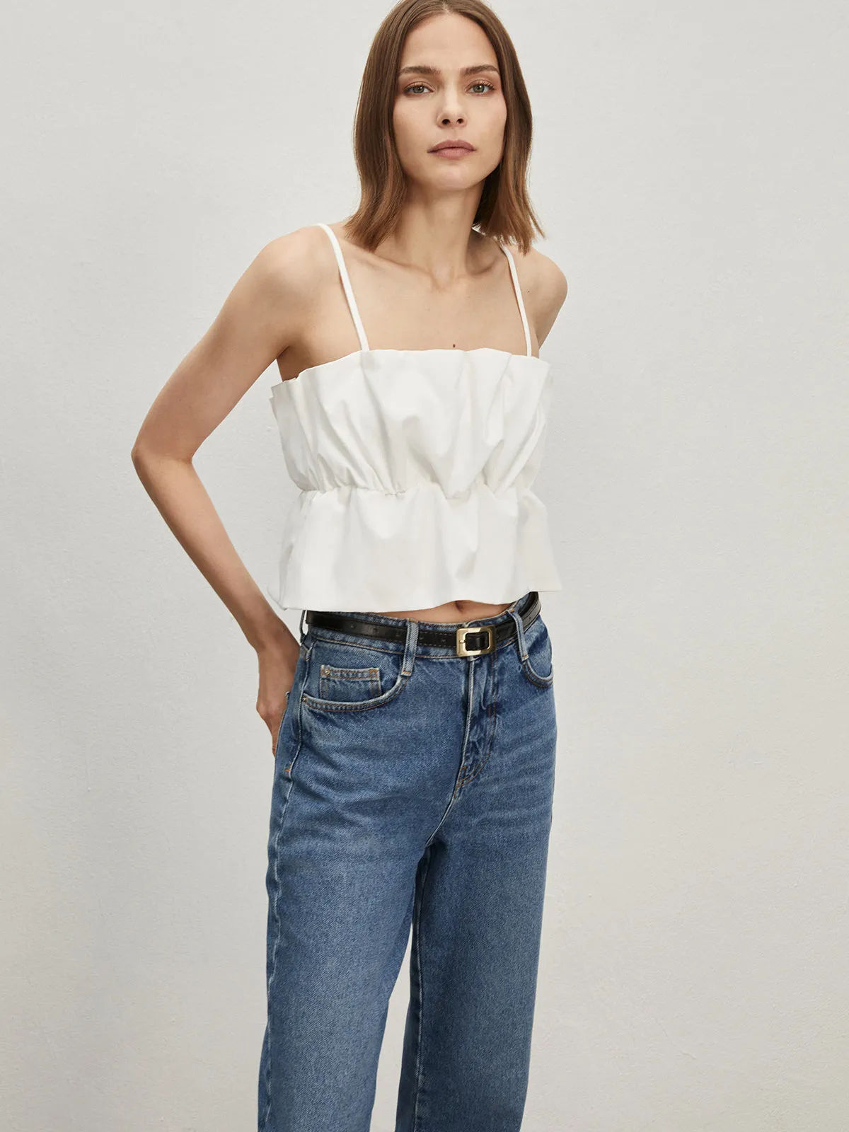 Smocked Spaghetti Strap Tank Top sold by COMMENSE product image thumbnail 3