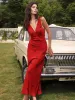V-Neck Drawstring Zipper Dress sold by COMMENSE