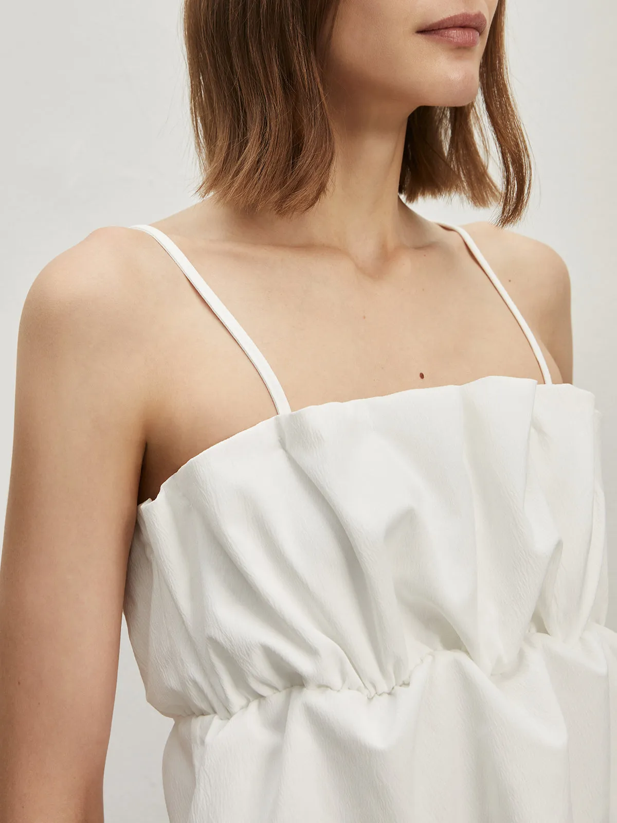 Smocked Spaghetti Strap Tank Top sold by COMMENSE product image thumbnail 4