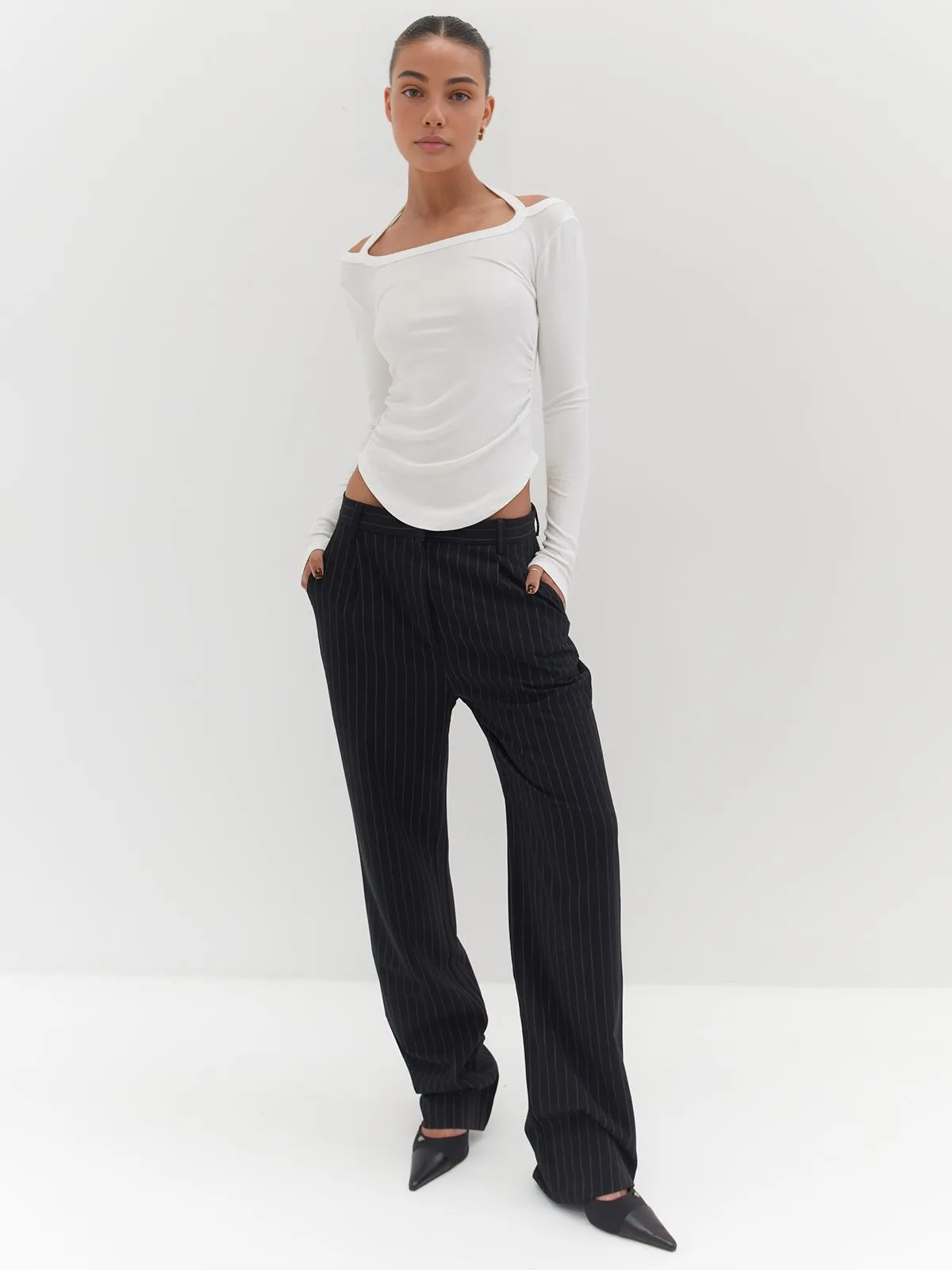 Solid Long Sleeve Halter Top sold by COMMENSE product image thumbnail 3