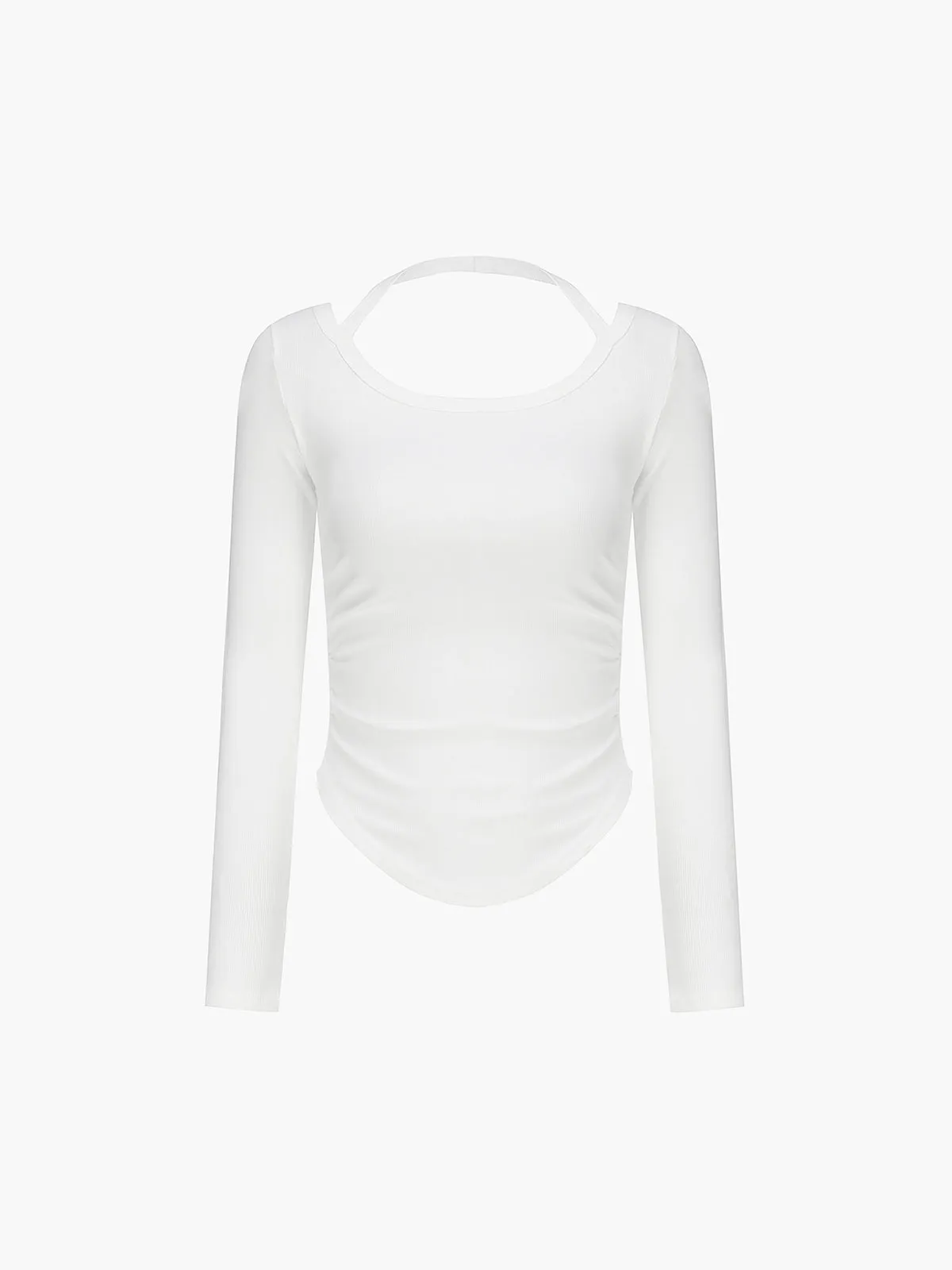 Solid Long Sleeve Halter Top sold by COMMENSE product image thumbnail 4