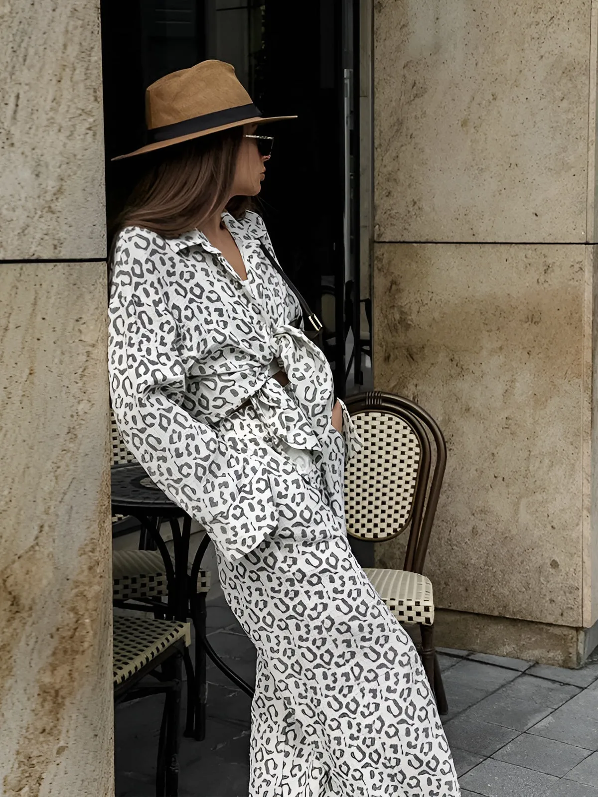 Leopard Printed High-Waist Pants Set sold by COMMENSE product image thumbnail 3