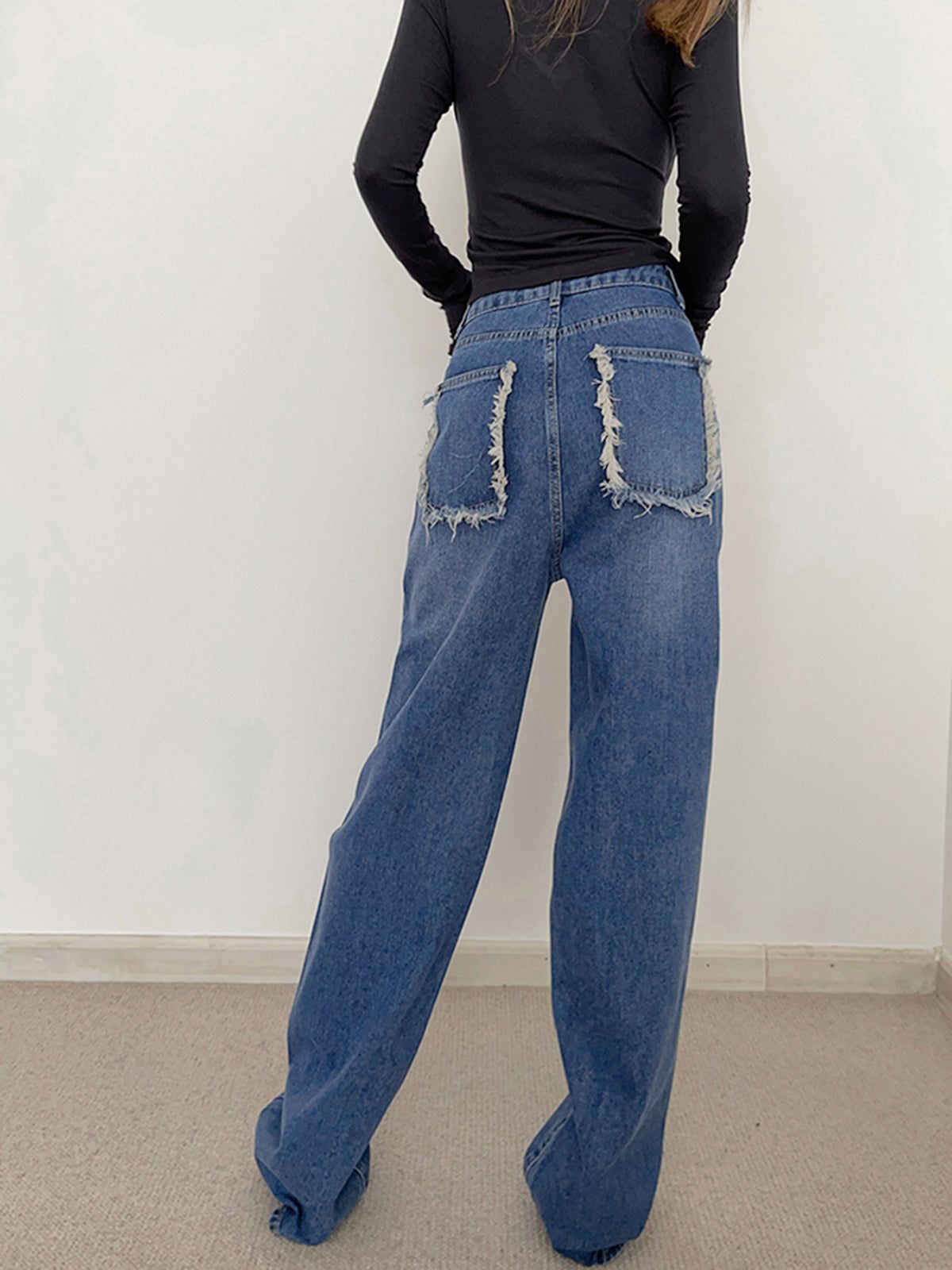 Raw Trim Pockets Straight Leg Pants sold by COMMENSE product image thumbnail 2