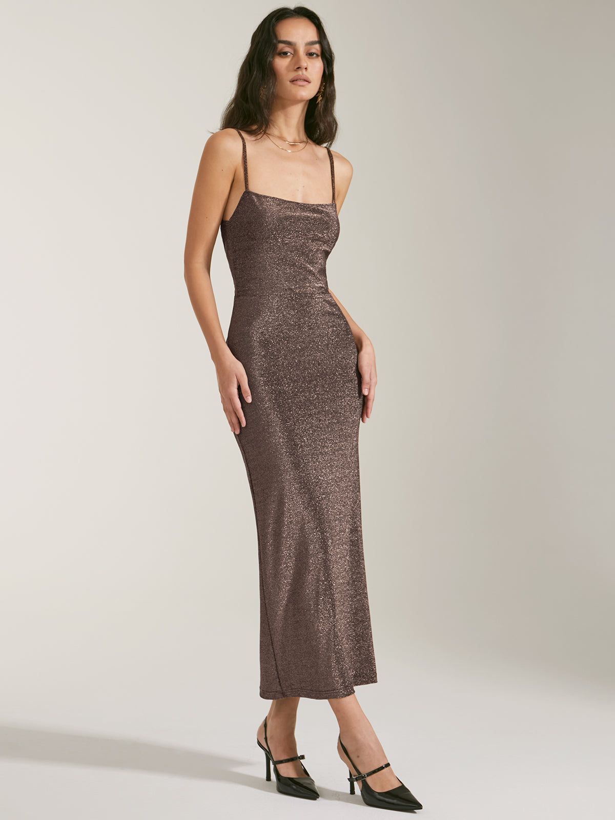 Long Glitter Sequined Strap Dress sold by COMMENSE product image thumbnail 5