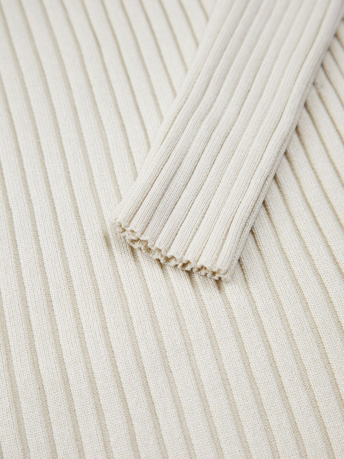 Ivory Halter Long Sleeve Midi Sweater Dress sold by COMMENSE product image thumbnail 4