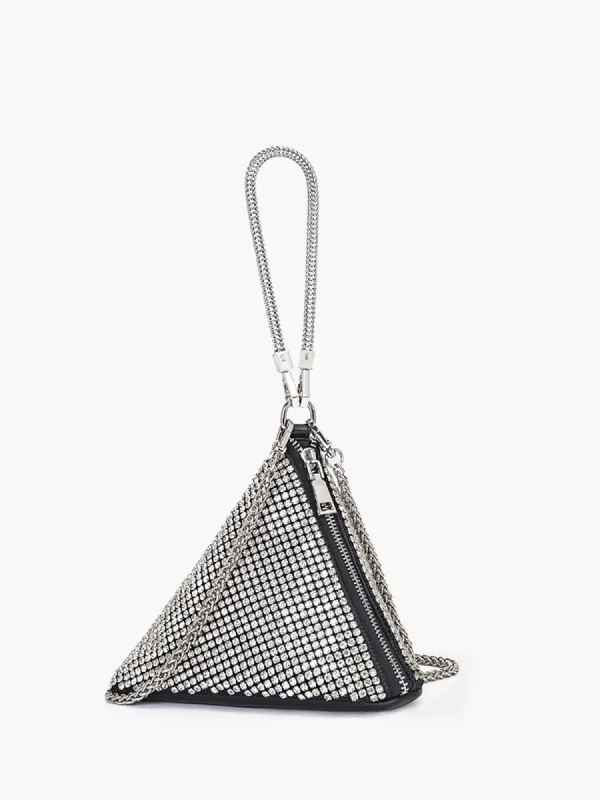 Rhinestone Triangle Mini Bag sold by COMMENSE