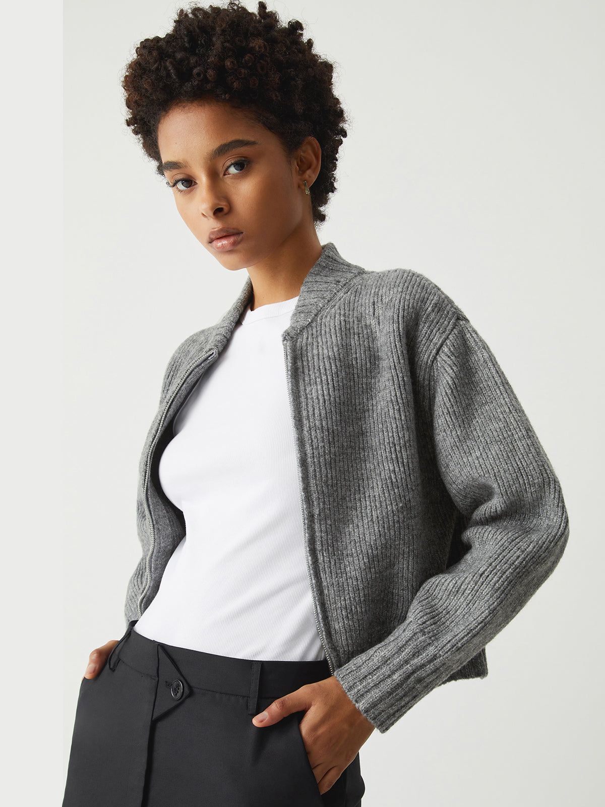 Essential Zip Up Cardigan sold by COMMENSE product image thumbnail 4