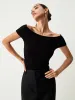 Off Shoulder Knit Top sold by COMMENSE