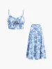 Seaside Joy Print Twist Detail Skirt Set sold by COMMENSE