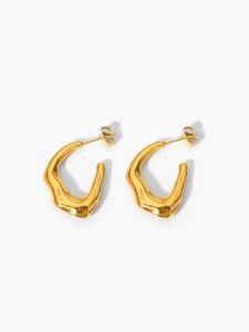 Sea Wave Hoop Earrings sold by COMMENSE