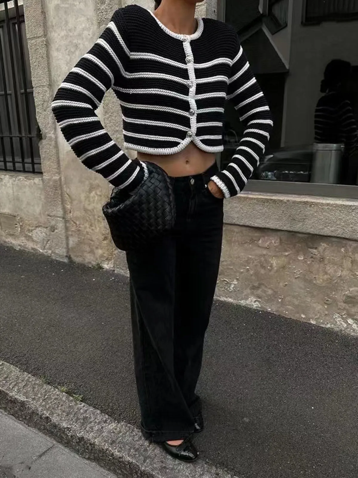Old Money Aesthetics Stripe Cardigan sold by COMMENSE product image thumbnail 2