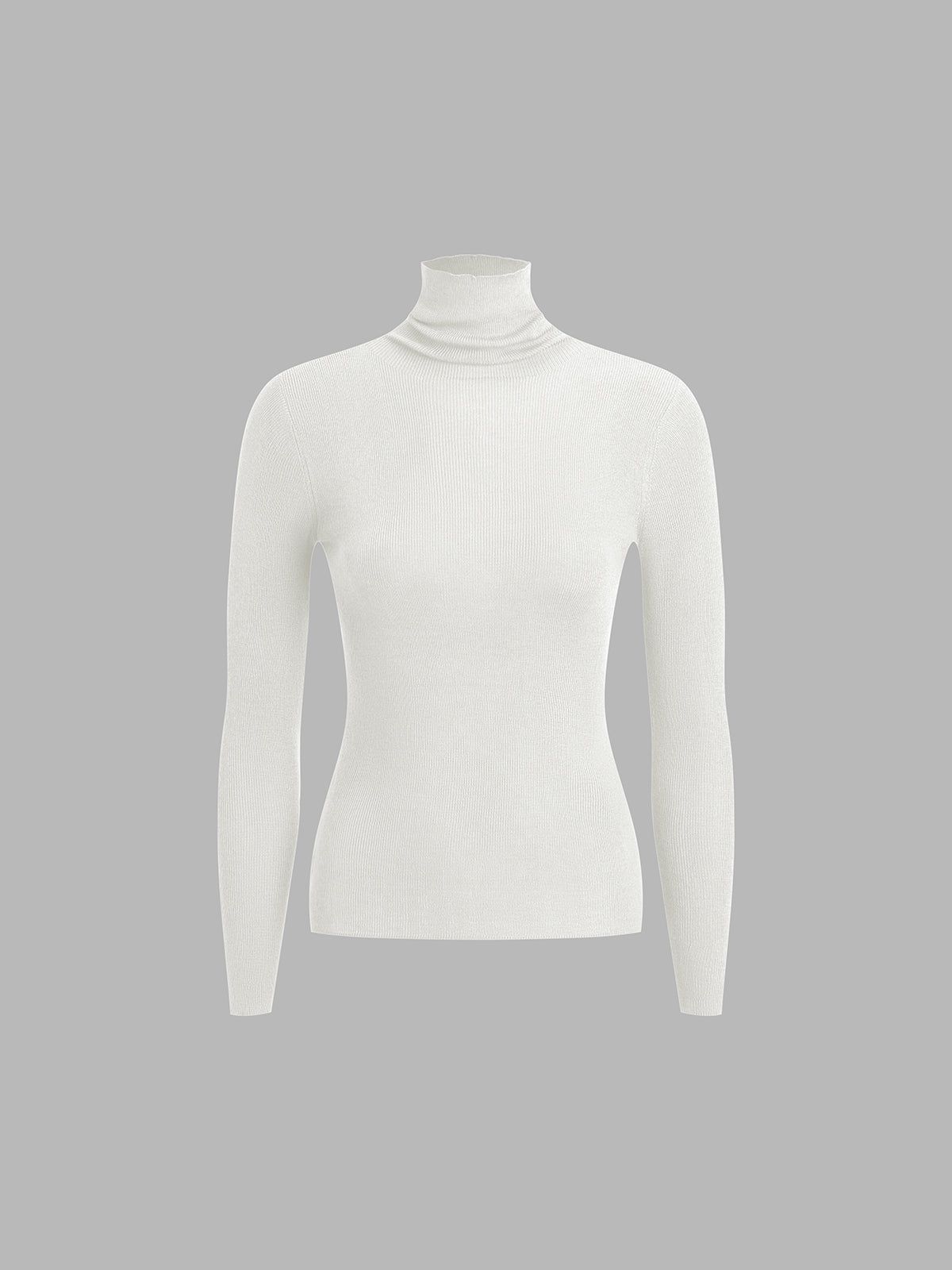 Solid Mockneck Long Sleeve Knit Top sold by COMMENSE