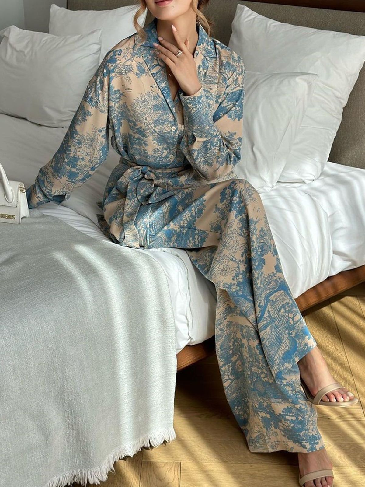 Plant Printed Tie Up Pants Set sold by COMMENSE product image thumbnail 3