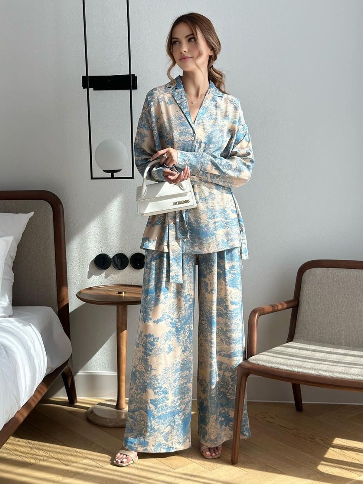 Plant Printed Tie Up Pants Set sold by COMMENSE product image thumbnail 4