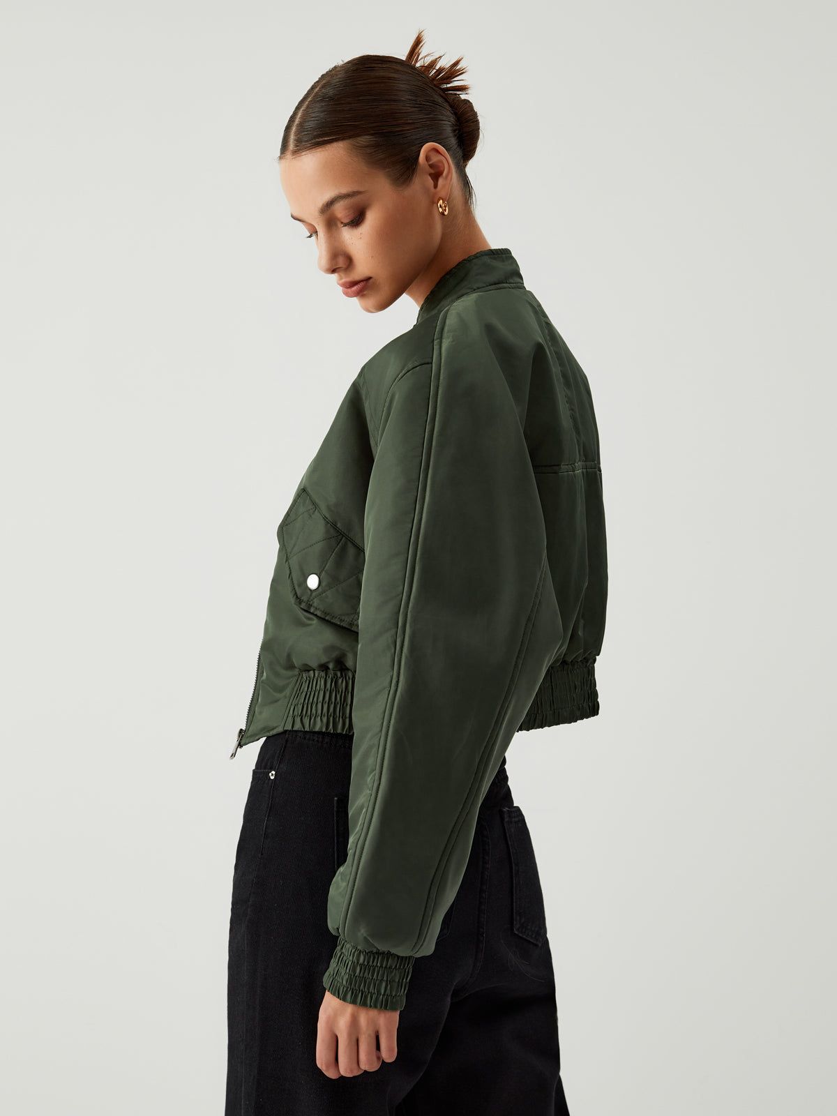 Spark The Passion Crop Bomber Jacket sold by COMMENSE product image thumbnail 5